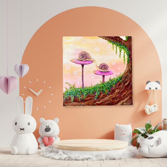 Forest Floor #4 - 10x10 Inches on Wooden Canvas