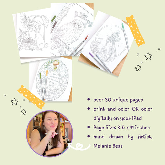 Whimsical Woodland Coloring Book DOWNLOAD