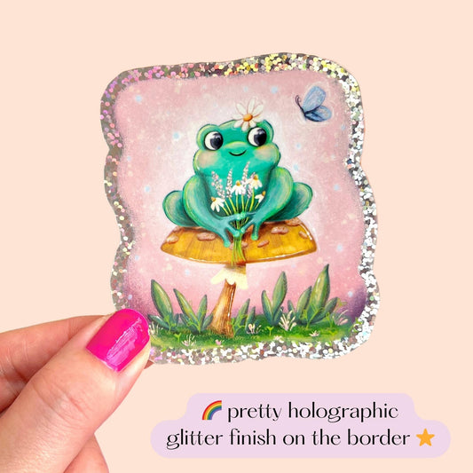 Cute Froggy + Friend Sticker