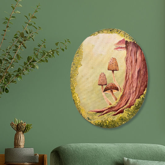 Forest Floor #8 - 11x14 Inches Oval Canvas