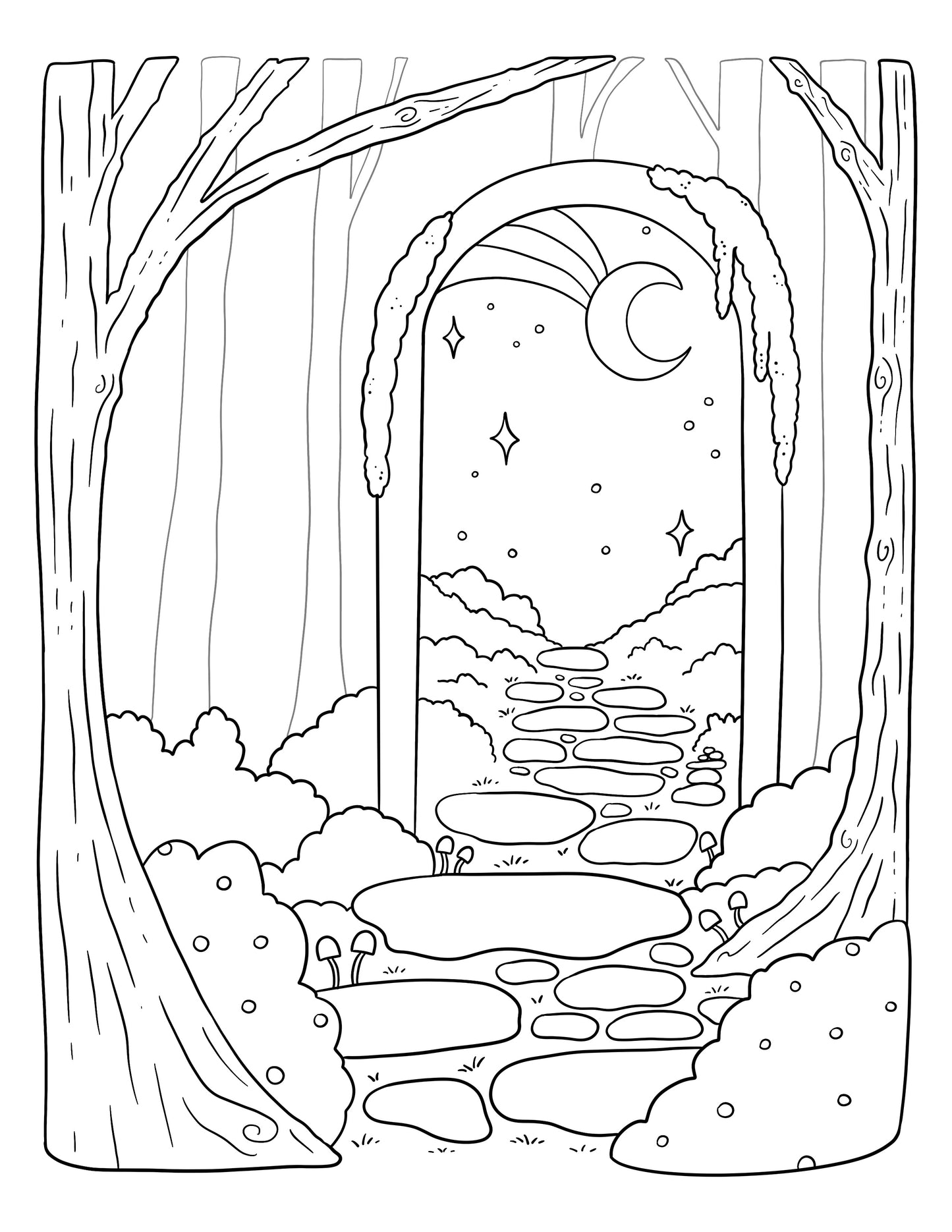 Enchanted Forest Portal Coloring Page