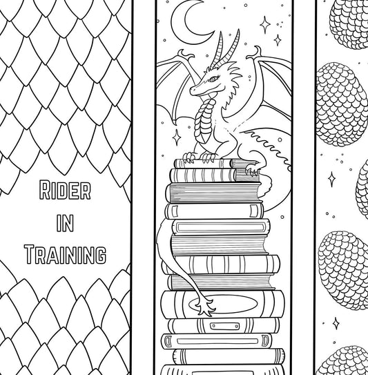 🐉 Dragon Bookmarks Coloring Page Download