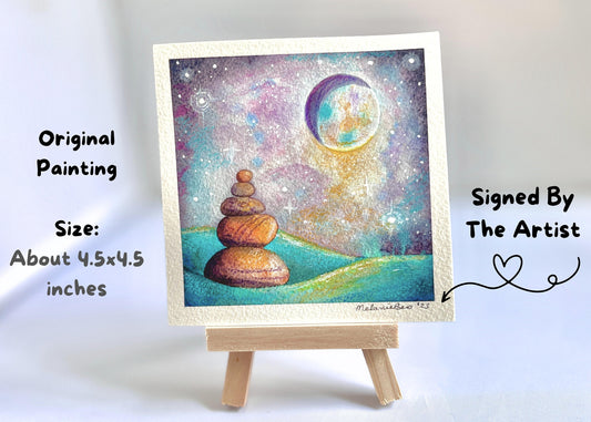 Original Watercolor Landscape Painting - 4.5 x 4.5 inches