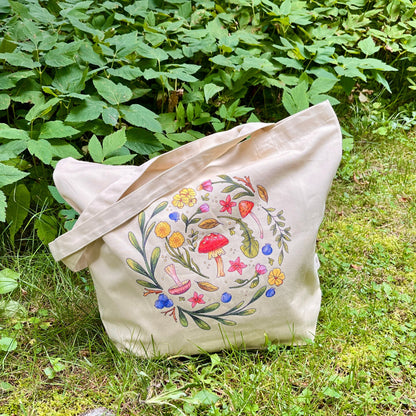 Mushrooms + Wildflowers Tote Bag
