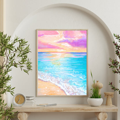 Pastel Sunset Beach Fine Art Print