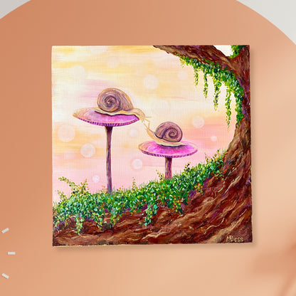 Forest Floor #4 - 10x10 Inches on Wooden Canvas