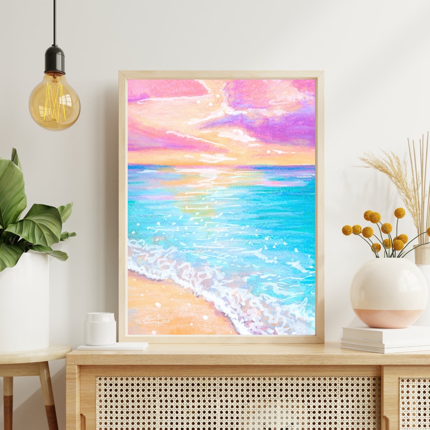 Pastel Sunset Beach Fine Art Print