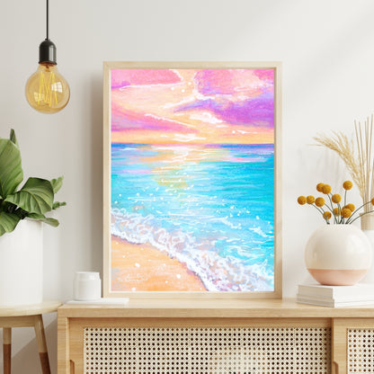 Pastel Sunset Beach Fine Art Print