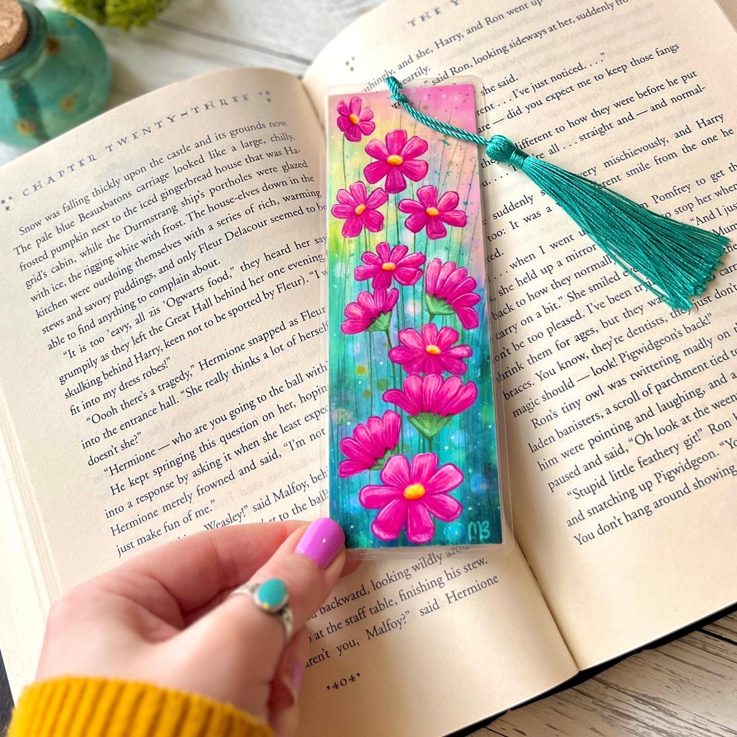 Watercolor Cosmos Bookmark