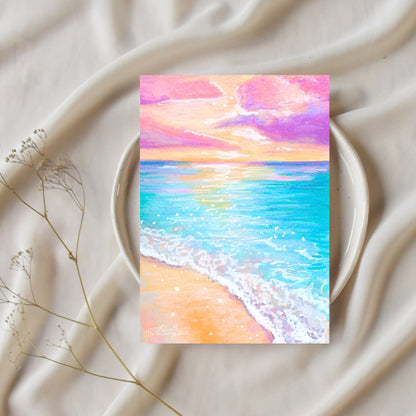 Pastel Sunset Beach Fine Art Print