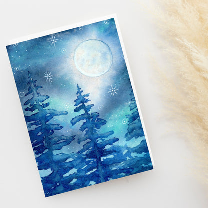 Winter Moon Greeting Card