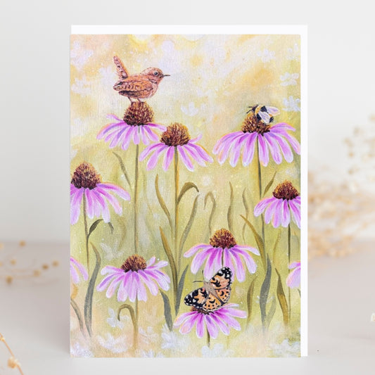 Wren in the Garden Greeting Card