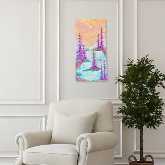 Twilight Pines - 12x24 Inches on Canvas