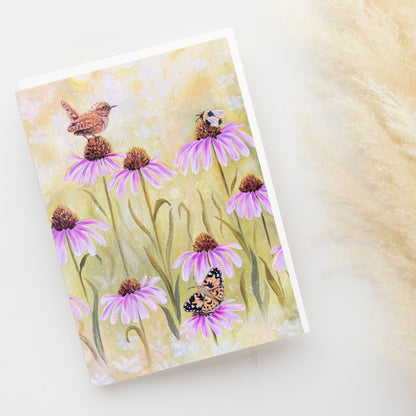 Wren in the Garden Greeting Card