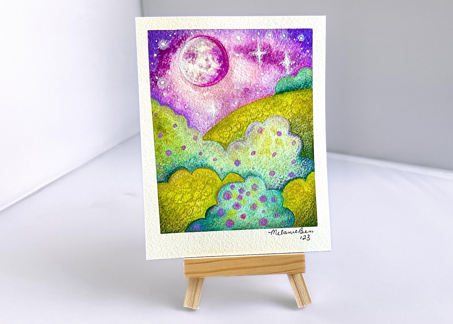 Original Watercolor Fantasy Landscape Painting - 4.5" x 5.75"