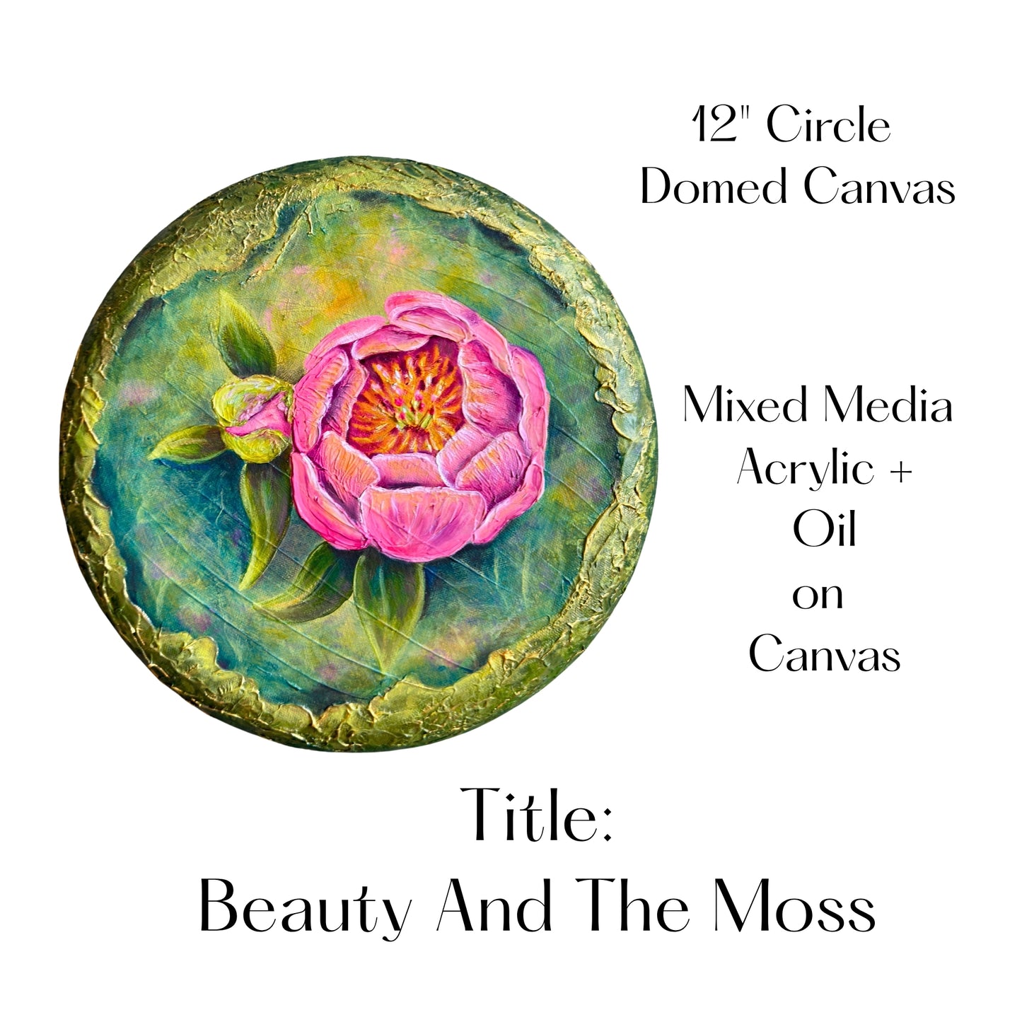 Beauty And The Moss - 12" Inch Round Canvas