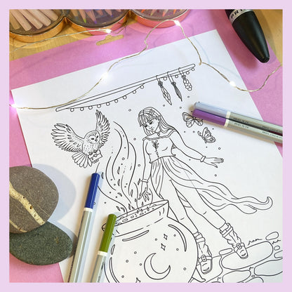 Whimsical Witches Coloring Book DOWNLOAD