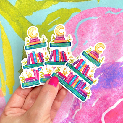 Cute Cosmic Bookshelf Sticker