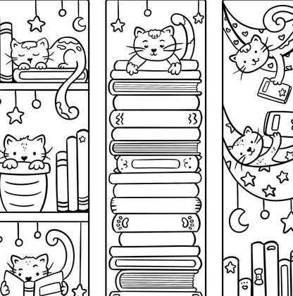 🐈Cute Cats Bookmarks Coloring Page Download