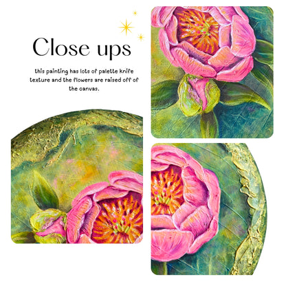 Beauty And The Moss - 12" Inch Round Canvas