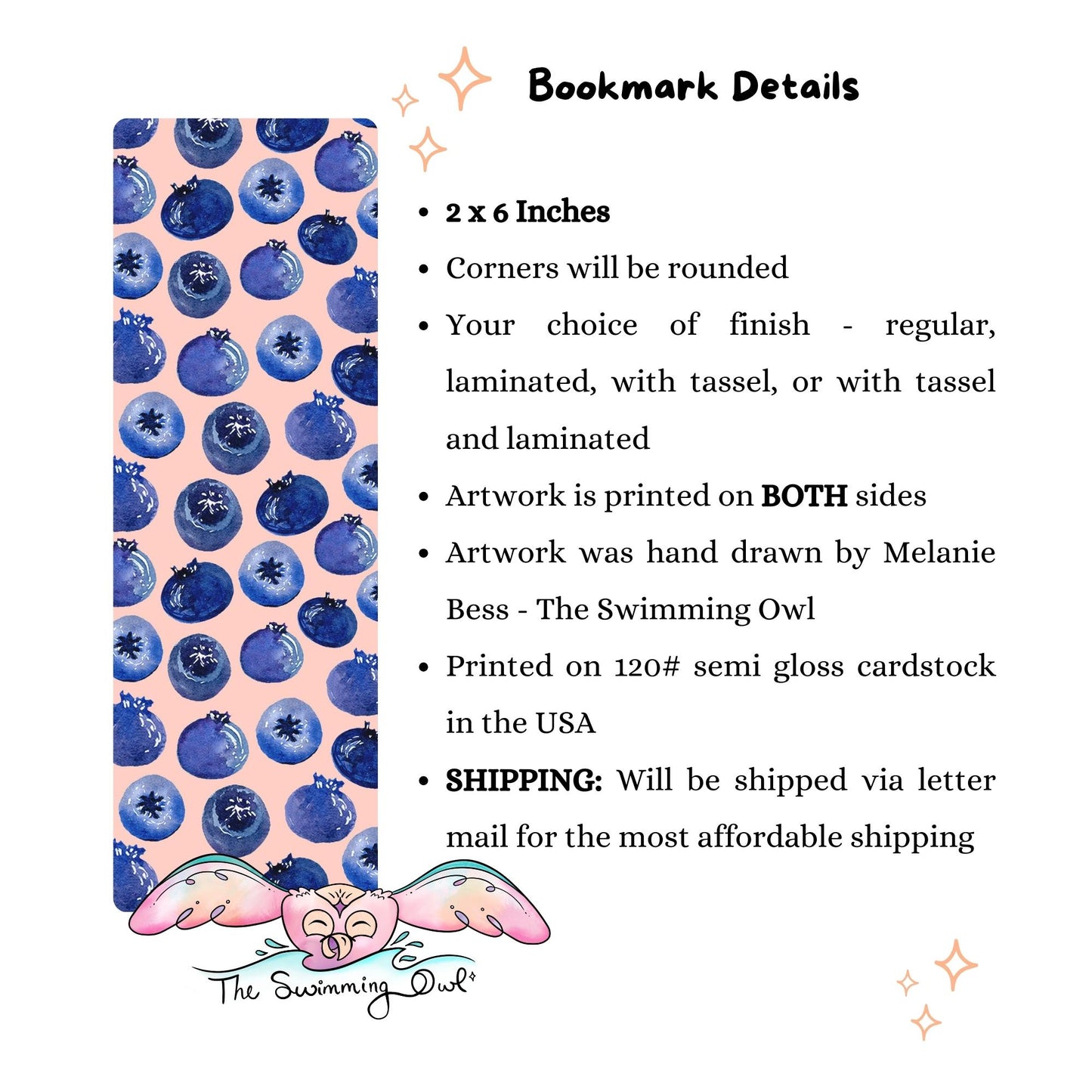 🫐 Cute Blueberries Bookmark 🫐