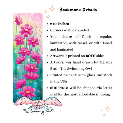 Watercolor Cosmos Bookmark