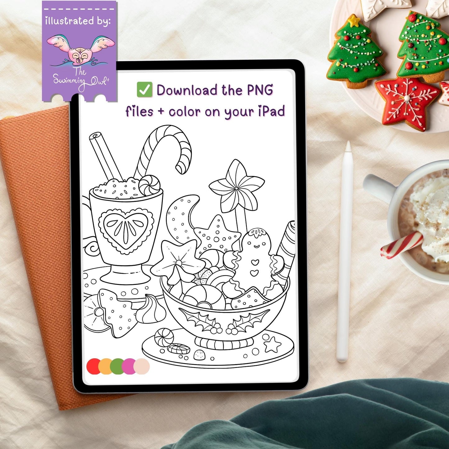 Mini Christmas Coloring Book • 5 Cute Holiday Pages DOWNLOAD
