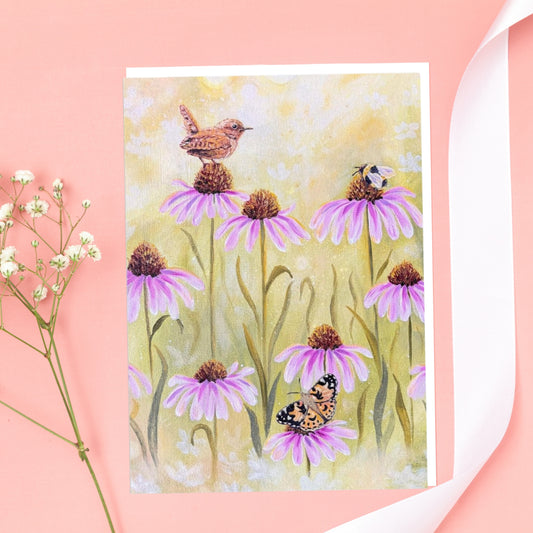 Wren in the Garden Greeting Card