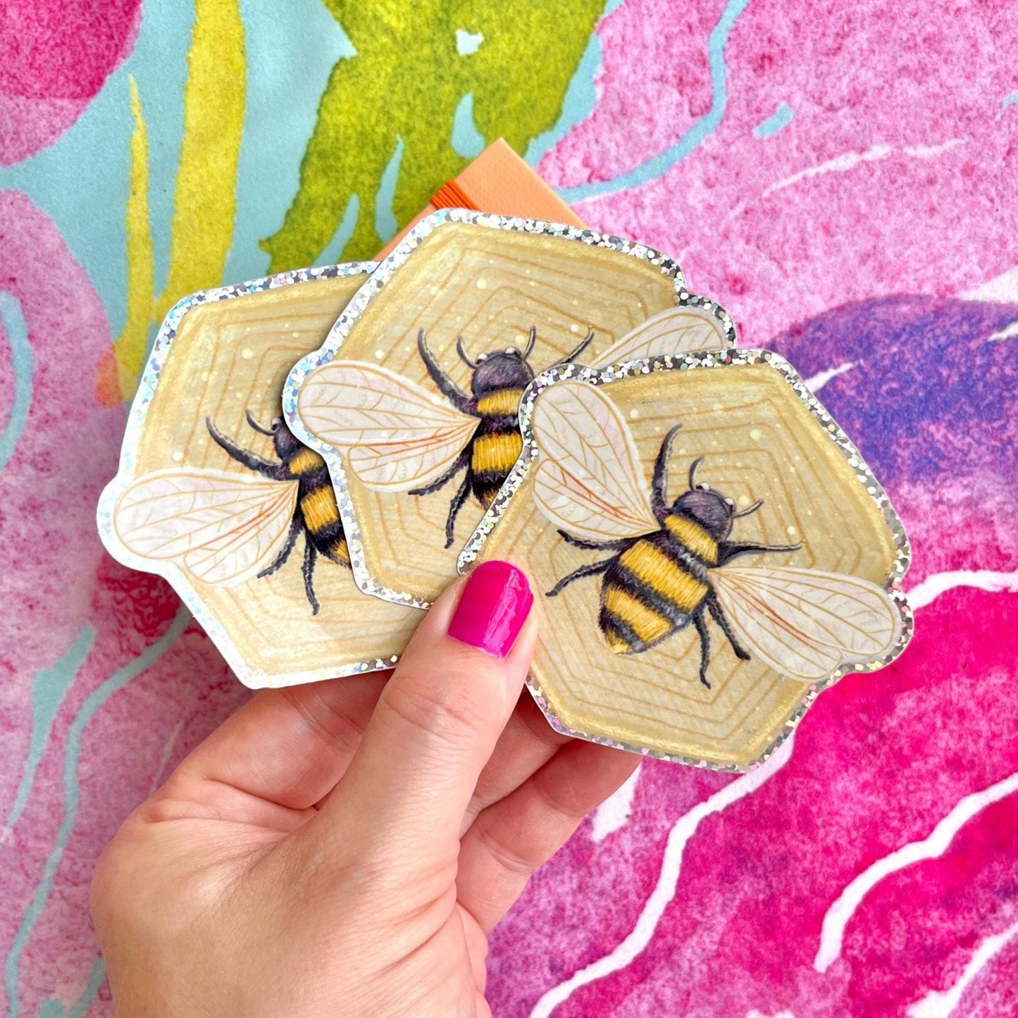 Glitter Bee Sticker