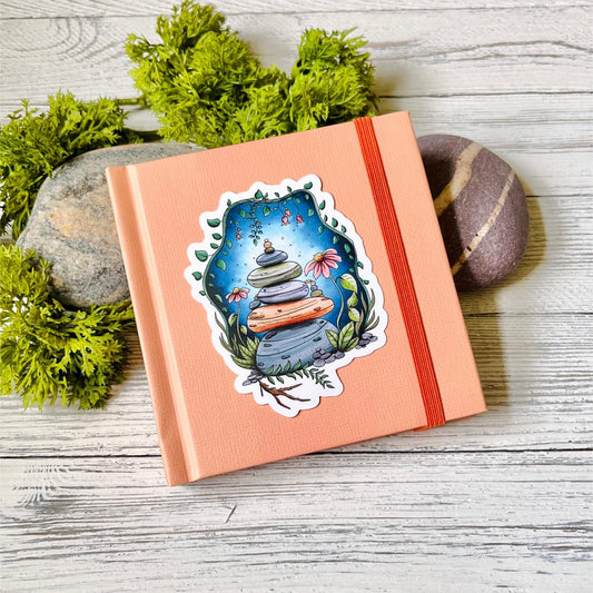 Stacked Stones + Wildflowers Sticker