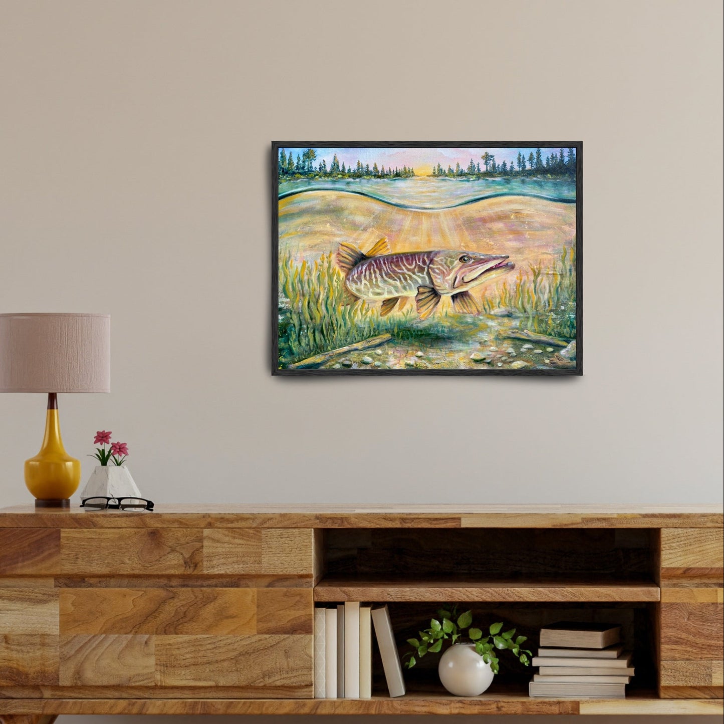 First Light Hunter - Tiger Musky Fine Art Print