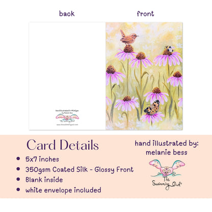 Wren in the Garden Greeting Card