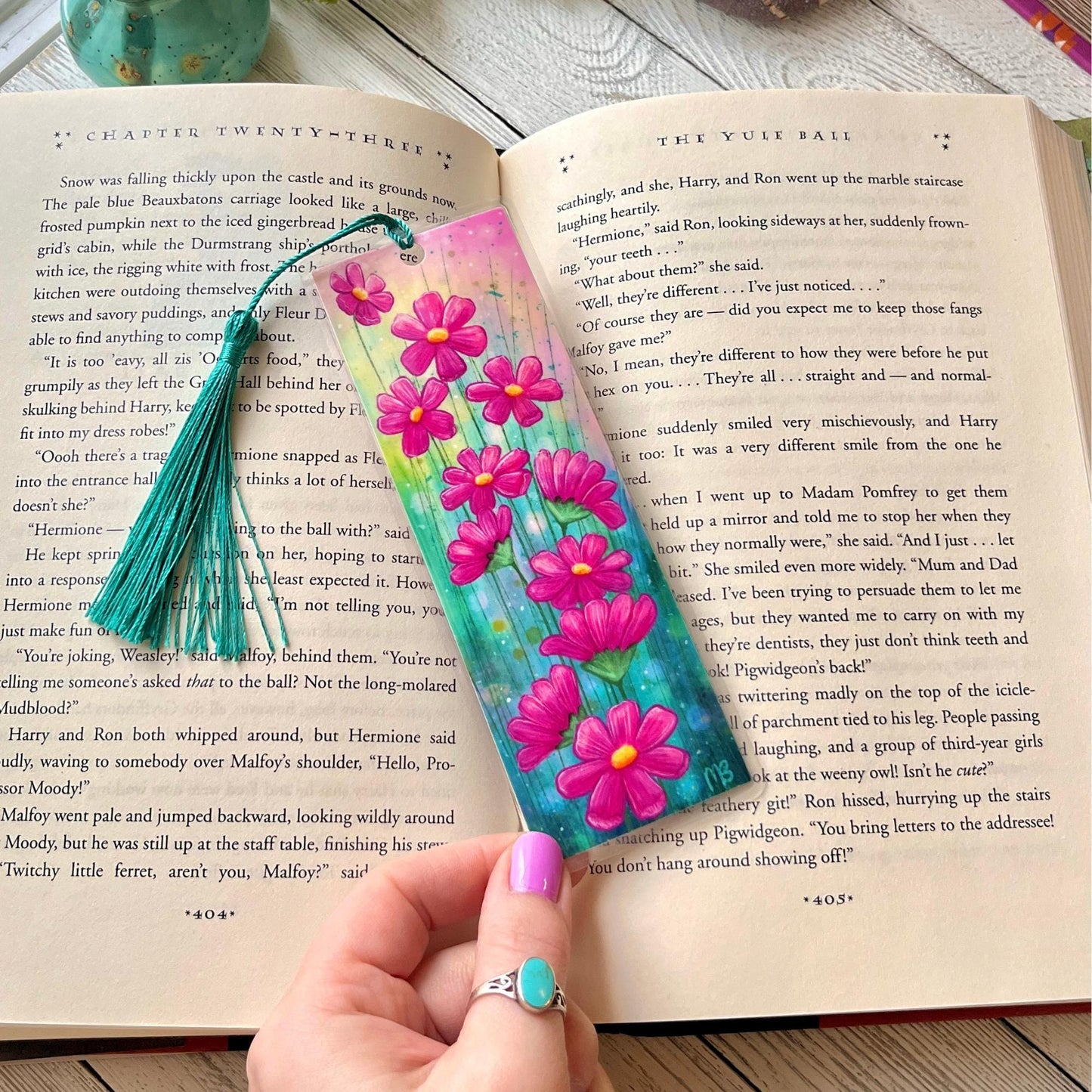 Watercolor Cosmos Bookmark