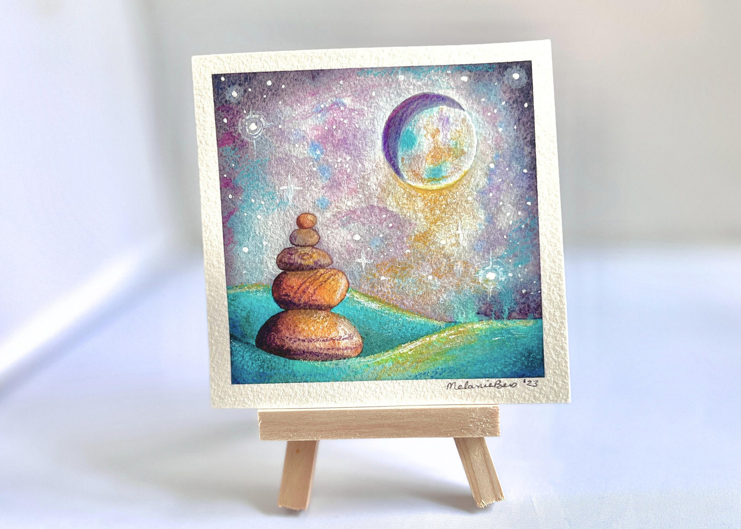 Original Watercolor Landscape Painting - 4.5 x 4.5 inches