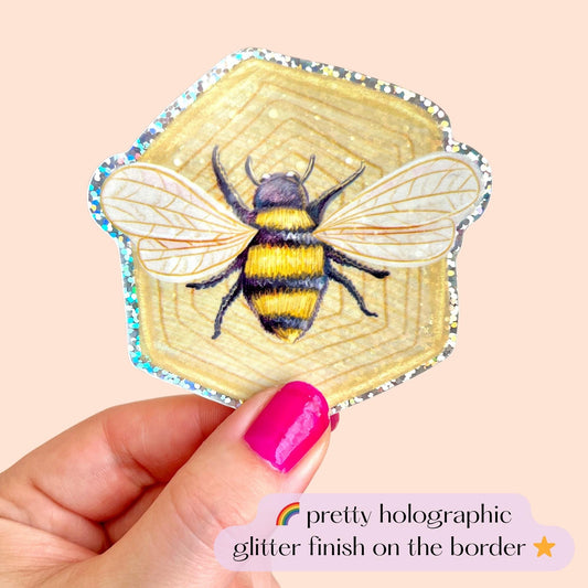 Glitter Bee Sticker