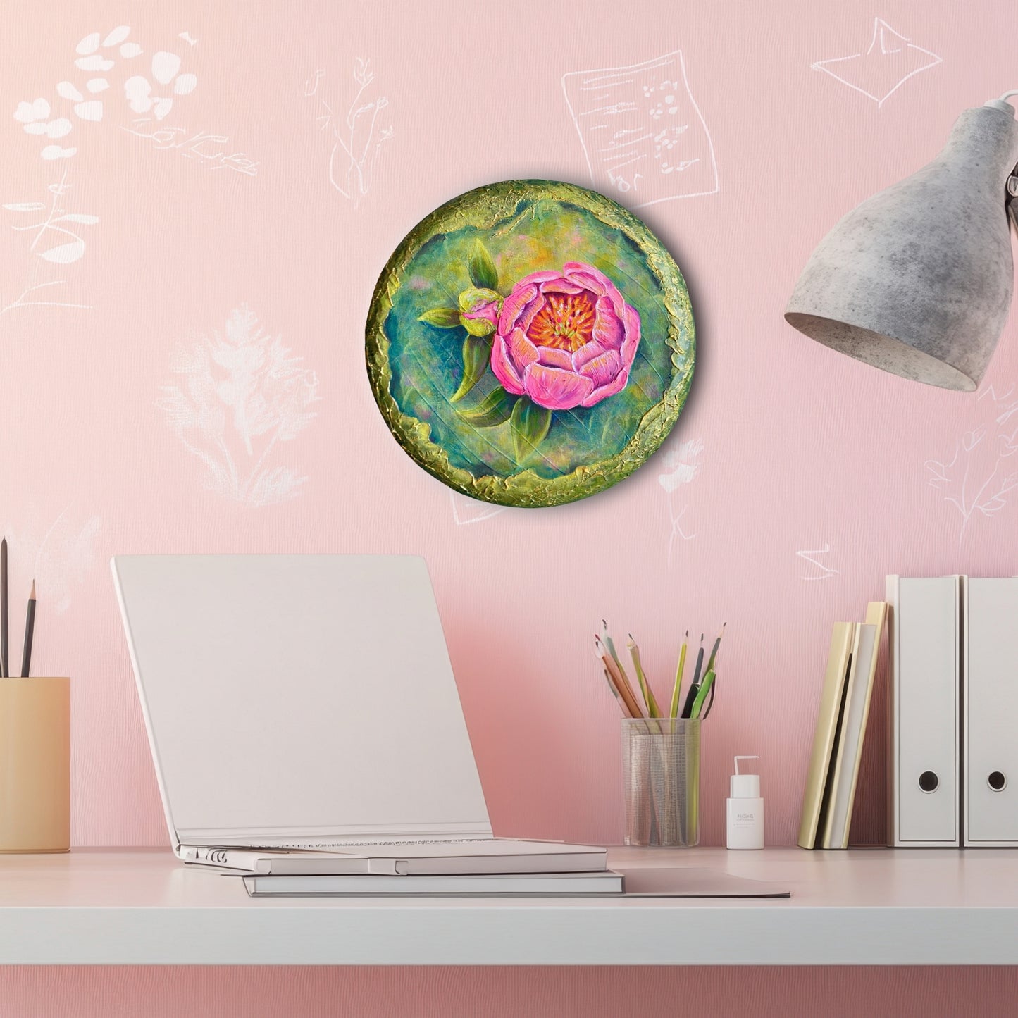 Beauty And The Moss - 12" Inch Round Canvas