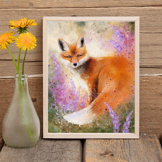 Whimsical Fox Art Print - 8x10