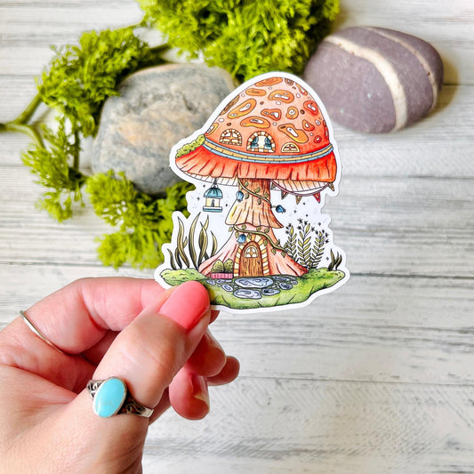 Mushroom House Sticker