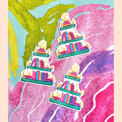 Cute Cosmic Bookshelf Sticker