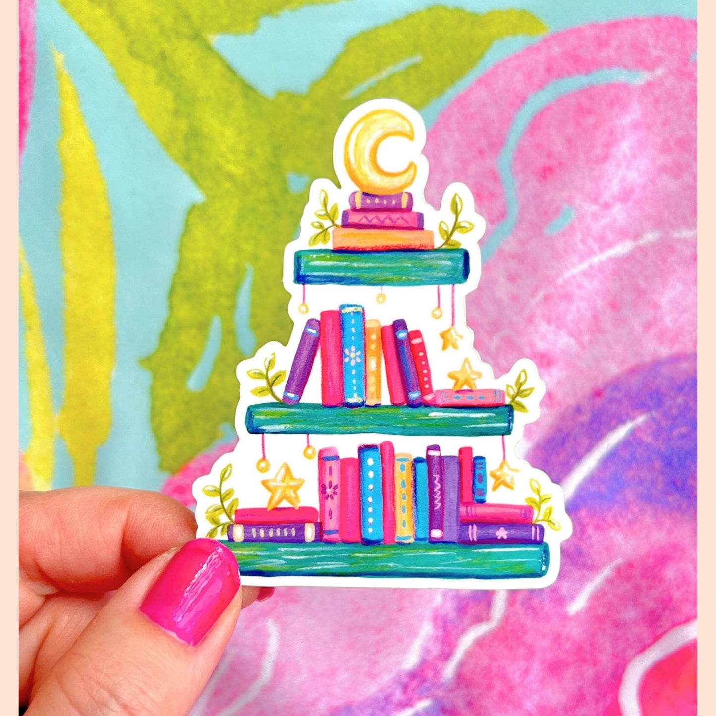 Cute Cosmic Bookshelf Sticker