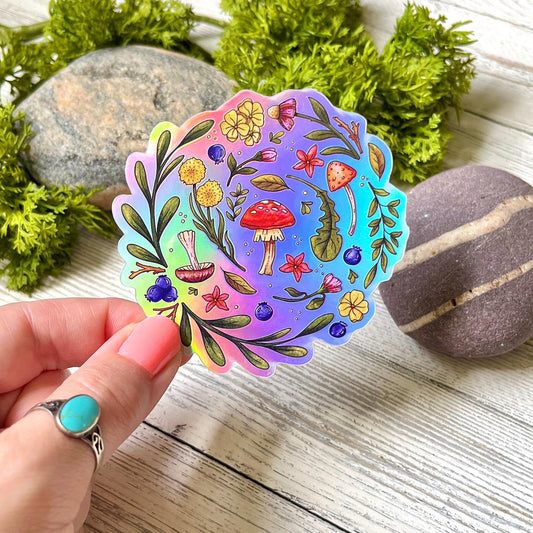 Mushrooms + Flowers Sticker