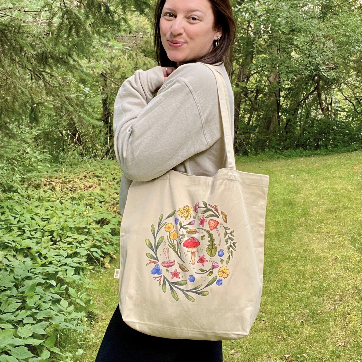 Mushrooms + Wildflowers Tote Bag