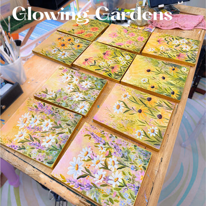 Glowing Gardens Series - 8x10 Inches Each - 10 Paintings