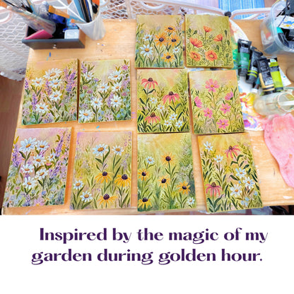 Glowing Gardens Series - 8x10 Inches Each - 10 Paintings