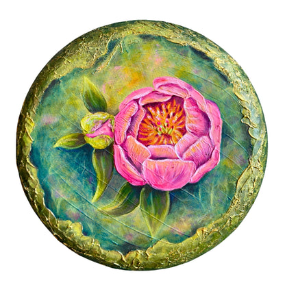 Beauty And The Moss - 12" Inch Round Canvas