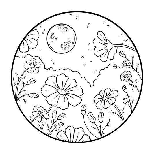 Cosmo Moon Coloring Page