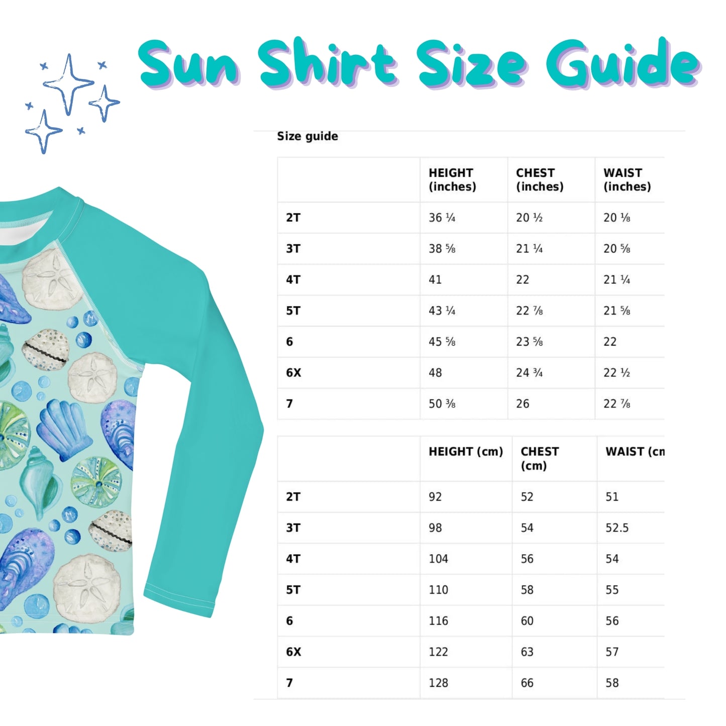 🐚 Cute Seashell Rash Guard - UPF 50+ Sun Shirt