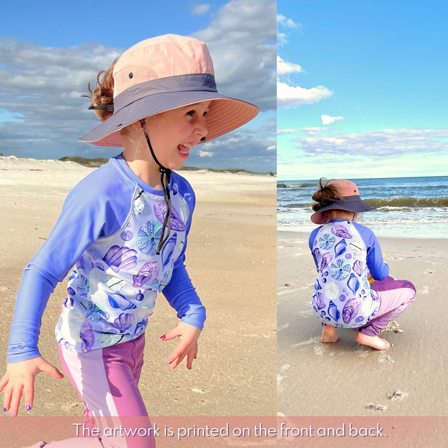 Cute Seashell Rash Guard - UPF 50+ Sun Shirt