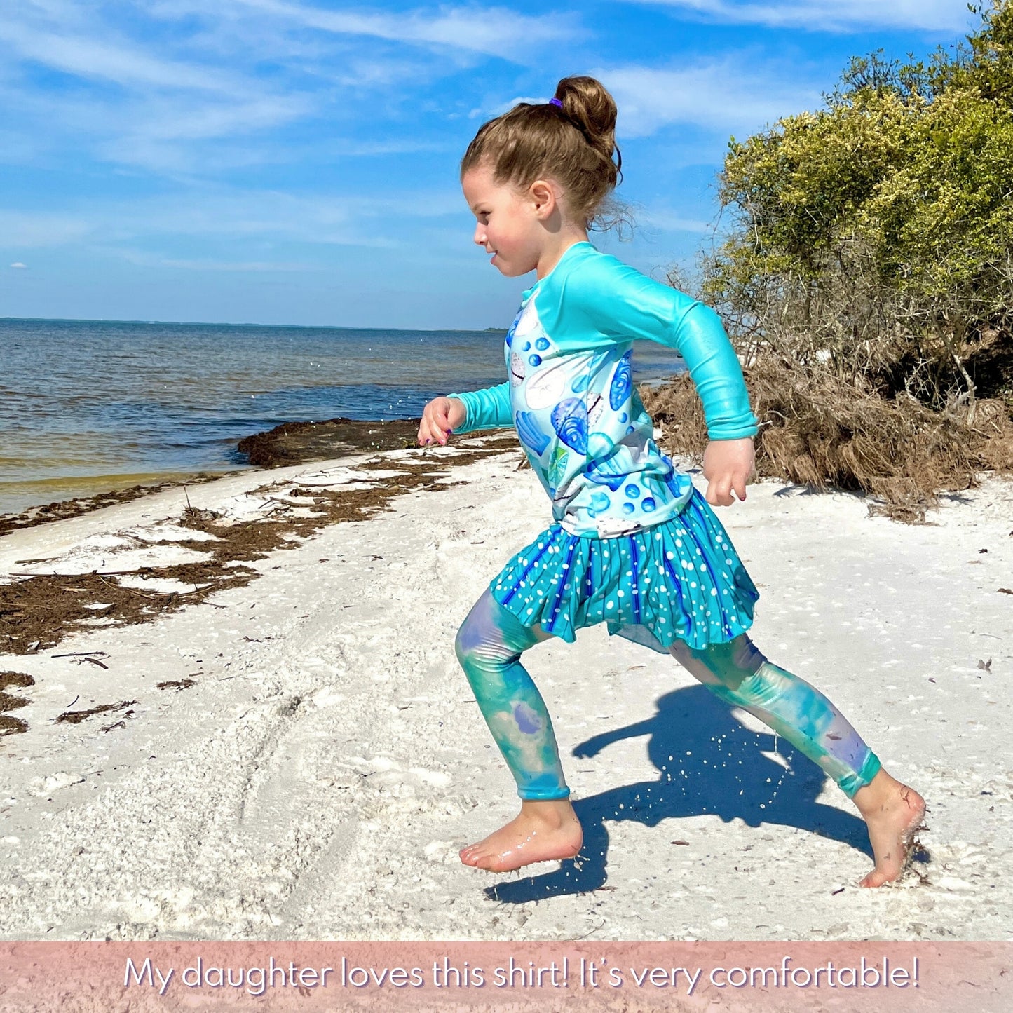🐚 Cute Seashell Rash Guard - UPF 50+ Sun Shirt