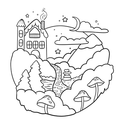Whimsical World Coloring Page Download